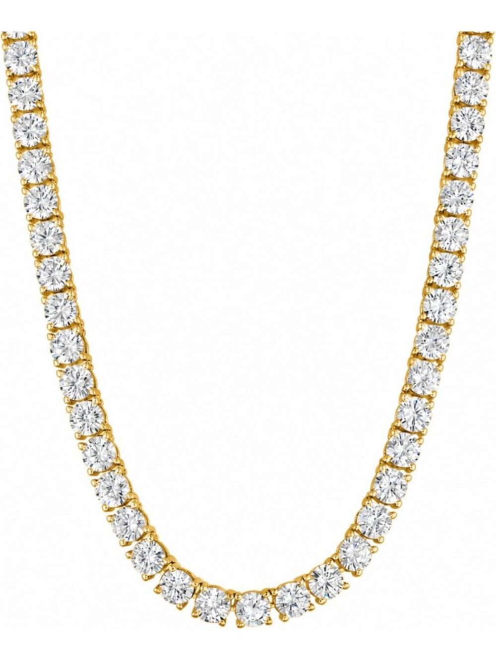 Elegant Tennis Necklace for Women - 14K Gold Plated CZ Choker Jewelry
